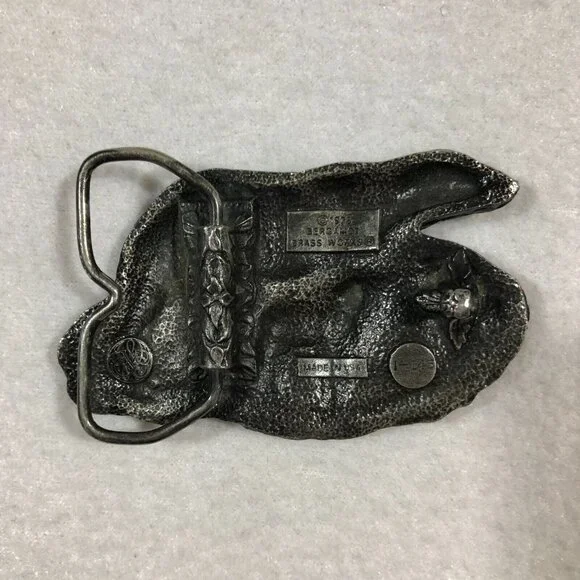 Vintage 1978 Bergamot Brass Works Polar Bears Belt Buckle USA 70's Unisex - Picture 4 of 9